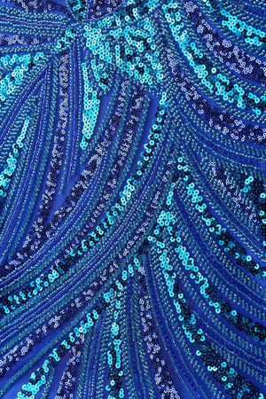 Royal Blue Strapless V Neck Sequins Bodycon Short Homecoming Dresses - SHEISME