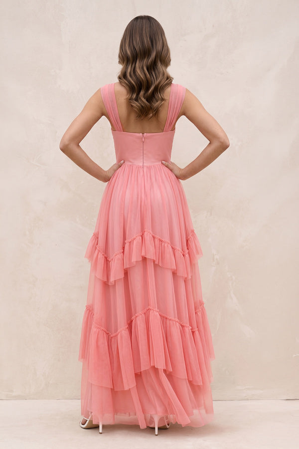 Tiered Pleated Off-the-Shoulder Chiffon Maxi Dress in Black – SHE IS ME Dresses