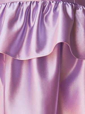 Lavender Strapless A-line Ruffle Short Homecoming Dress - SHEISME