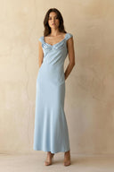 Scoop Neck Backless Maxi Dress in Sky Blue - SHE IS ME