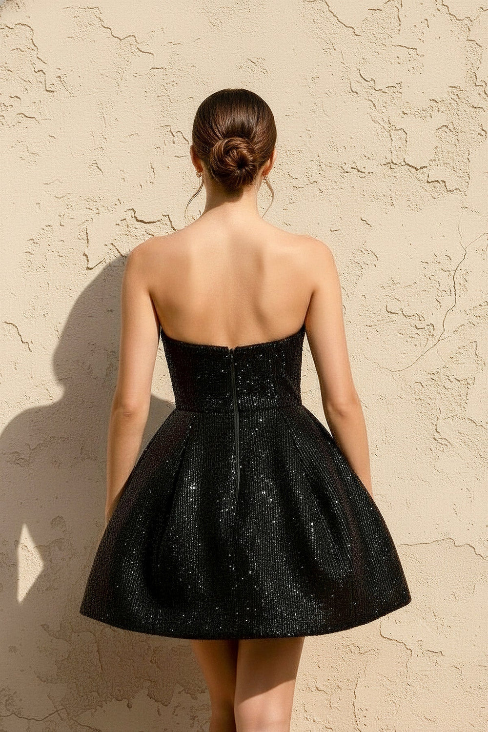 Sequin Mini Dress in Black - SHE IS ME