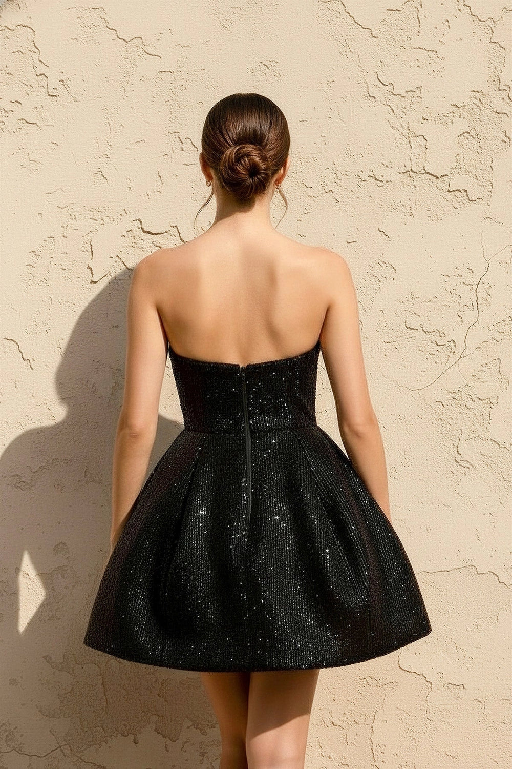 Sequin Mini Dress in Black - SHE IS ME