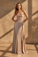 Sequins Strapless Maxi Dress in Champagne - SHE IS ME