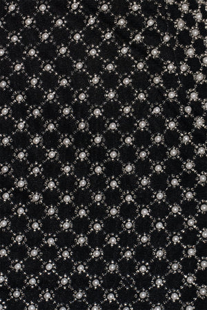 Sheath Beaded Mini Dress With Bow in Black - SHE IS ME