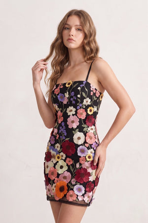 Sheath Spaghetti Straps 3D Flower Homecoming Dress - SHEISME