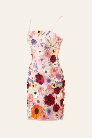 Sheath Spaghetti Straps 3D Flower Homecoming Dress - SHEISME