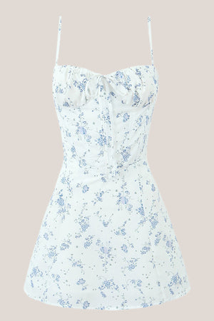 Sheath Sweetheart Vintage Rose Printed Cotton Mini Dress - SHE IS ME Dresses