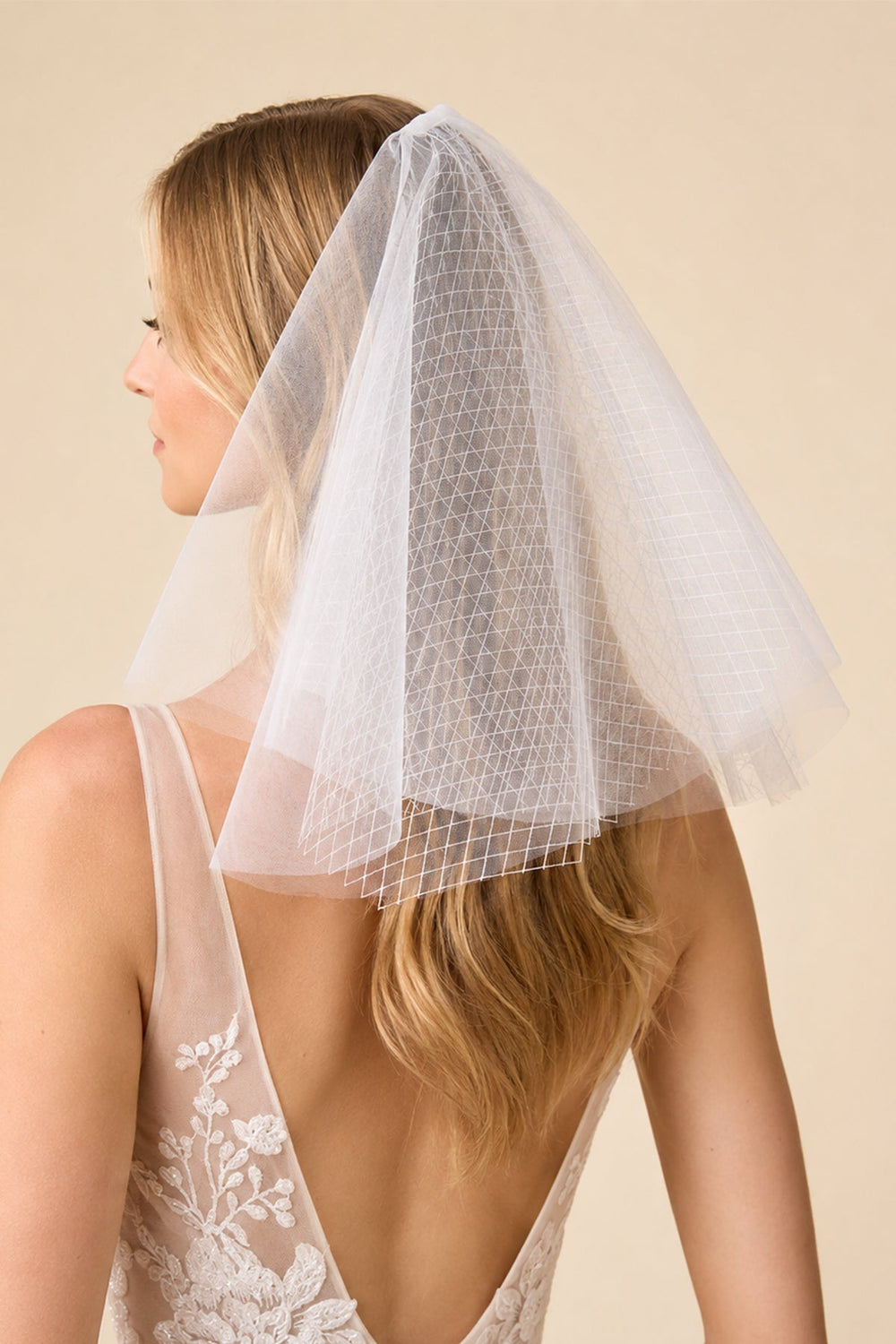 Shoulder Length Wedding Veils in Ivory - SHE IS ME Wedding Veils