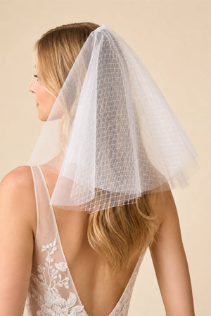 Shoulder Length Wedding Veils in Ivory - SHE IS ME Wedding Veils