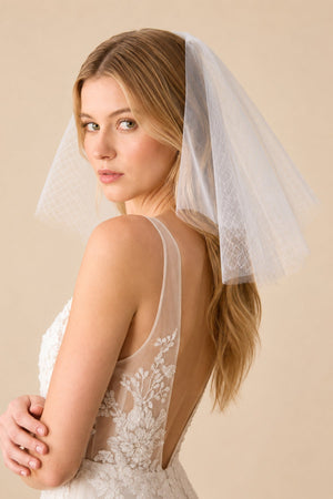 Shoulder Length Wedding Veils in Ivory - SHE IS ME Wedding Veils