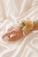 Silk Roses Artificial Bridesmaid Wrist Corsage in Champagne - SHE IS ME Accessories