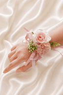 Silk Roses Artificial Bridesmaid Wrist Corsage in Pink - SHE IS ME Accessories