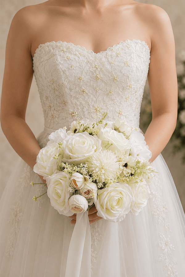 Silk Roses Artificial Wedding Bridal Bouquets - SHE IS ME Accessories