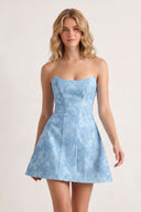 Sky Blue A Line Scoop Neck Short Homecoming Dresses With Lace Appliques | SHEISME