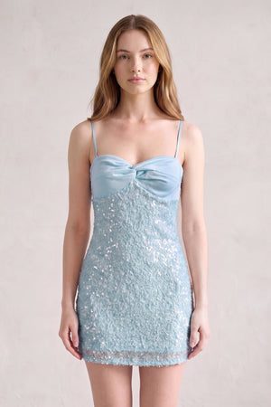 Sky Blue Bodycon Spaghetti Straps Short Homecoming Dress With Sequins (3) | SHEISME