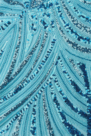 Sky Blue Strapless V Neck Sequins Bodycon Short Homecoming Dresses - SHEISME