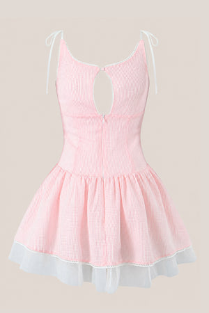 Spaghetti Straps A-Line Cotton Mini Dress in Pink– SHE IS ME Dresses