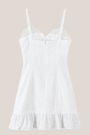 Spaghetti Straps A-Line Mini Dress with Bow in White – SHE IS ME Dresses