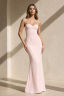 Spaghetti Straps Maxi Dress With Beading in Pink - SHE IS ME