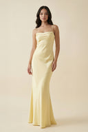 Spaghetti Straps Open Back Maxi Dress in Yellow - SHE IS ME Prom Dresses