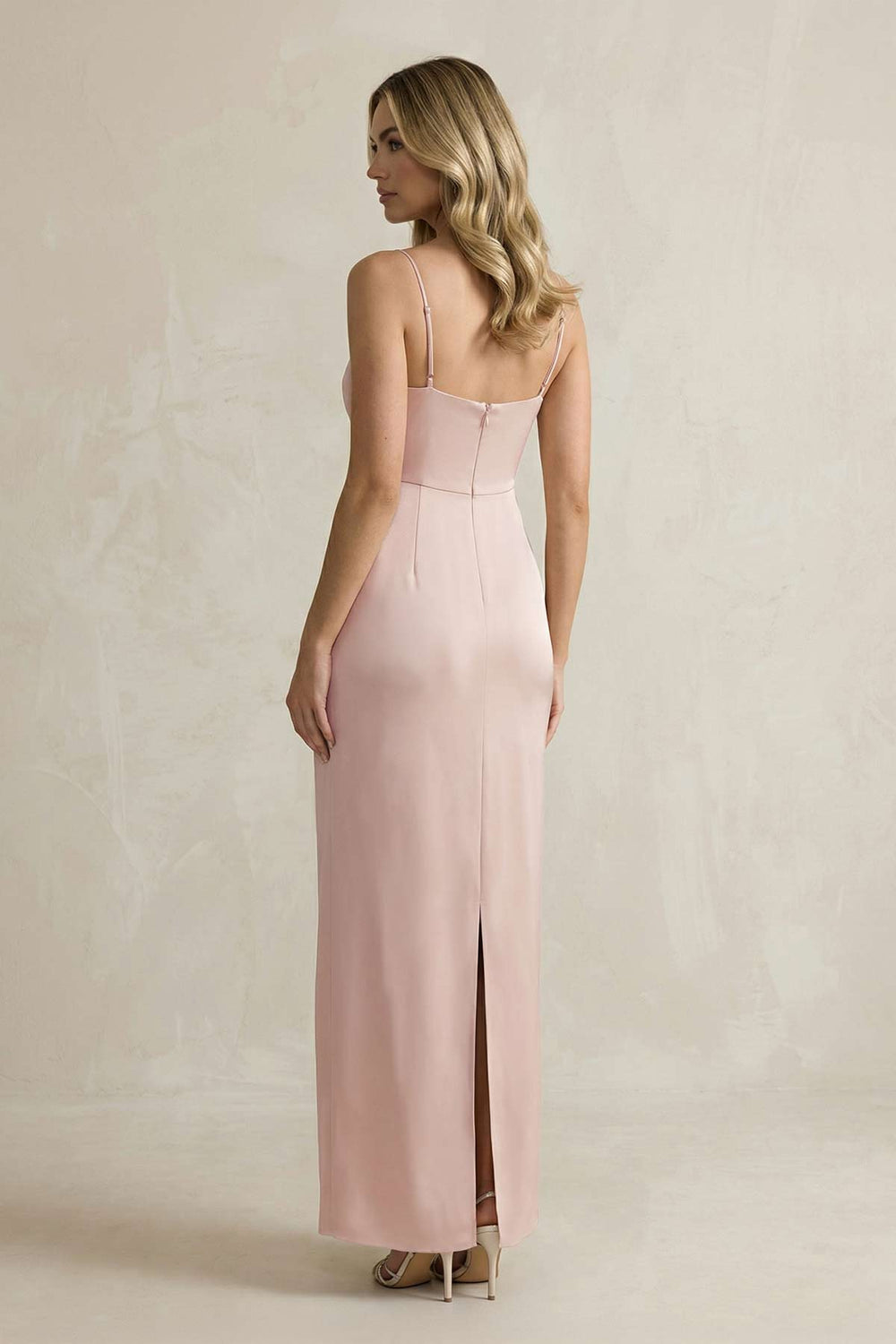 Spaghetti Straps Sheath Bridesmaid Dress in English Rose - SHE IS ME Bridesmaid Dresses
