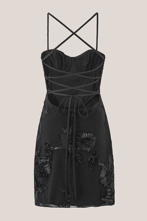 Spaghetti Straps Sheath Cotton Mini Dress in Black– SHE IS ME Dresses
