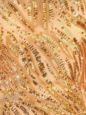 Golden Sparkly Sheath Spaghetti Straps Mini Party Dresses with Tassel - SHEISME