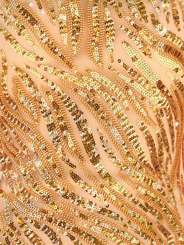 Golden Sparkly Sheath Spaghetti Straps Mini Party Dresses with Tassel - SHEISME