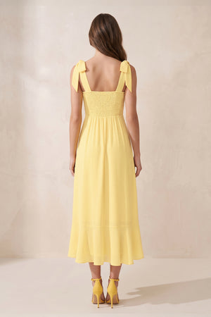 Square Neck A-Line Chiffon Midi Dress in Buttercup – SHE IS ME Dresses