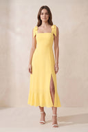 Square Neck A-Line Chiffon Midi Dress in Buttercup – SHE IS ME Dresses