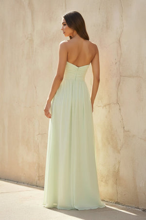 Strapless Cutout Maxi Dress in Mint Green - SHE IS ME PROM DRESSES