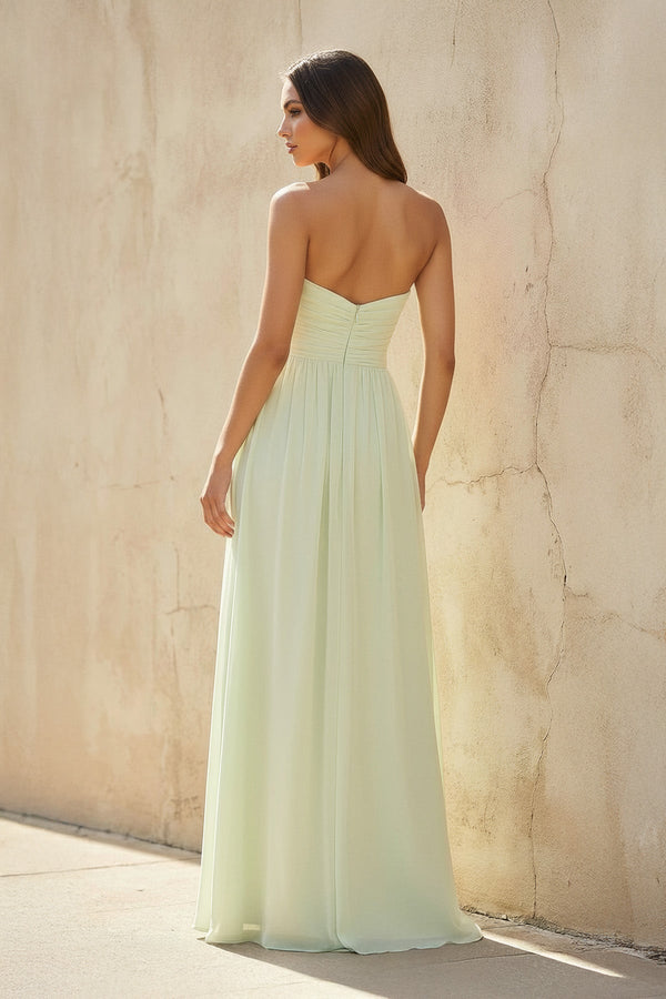 Strapless Cutout Maxi Dress in Mint Green - SHE IS ME PROM DRESSES