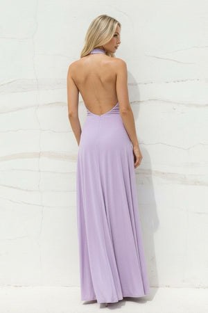 Strapless Gown With Flower in Lilac - SHE IS ME