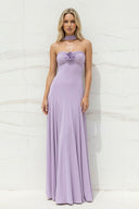 Strapless Gown With Flower in Lilac - SHE IS ME