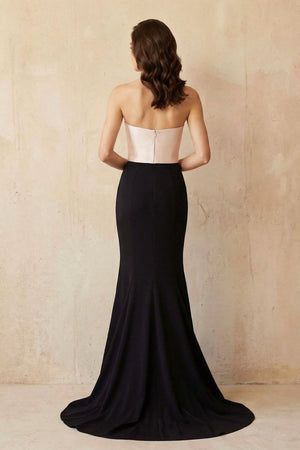 Strapless Mermaid Gown in Black and Pink - SHE IS ME