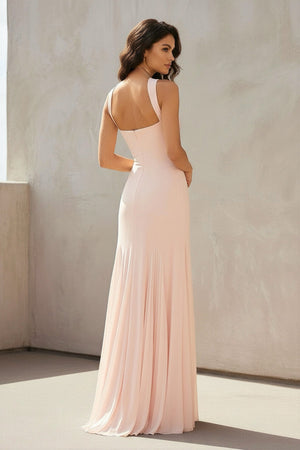 Strapless Pleated Sheath Gown in Blush Pink - SHE IS ME PROM DRESSES