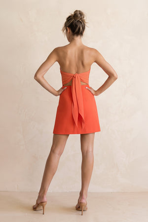 Strapless Sheath Keyhole Mini Dress in Orange – SHE IS ME Dresses