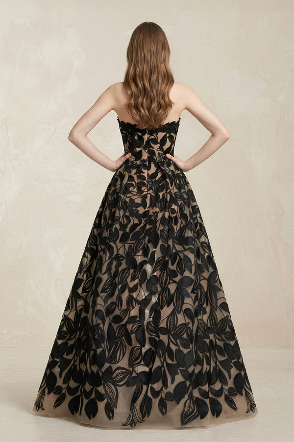 Sweetheart A - Line Appliqued Wedding Dress in Black - SHE IS ME Wedding Dresses