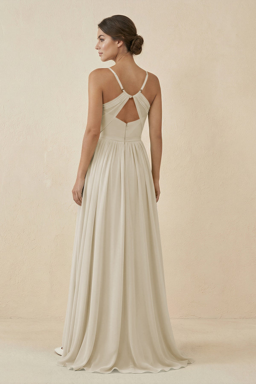Sweetheart A - Line Chiffon Bridesmaid Dress in Dove Gray - SHE IS ME Bridesmaid Dresses