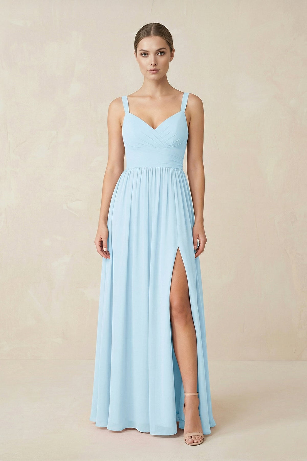Sweetheart A - Line Chiffon Bridesmaid Dress with Slit - SHE IS ME Bridesmaid Dresses