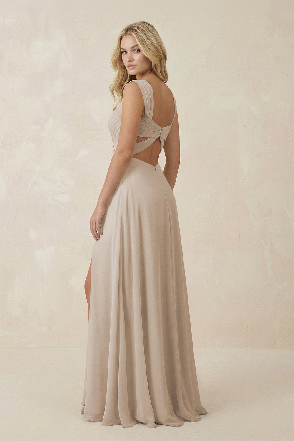 Sweetheart A - Line Chiffon Long Bridesmaid Dress in Frost - SHE IS ME Bridesmaid Dresses