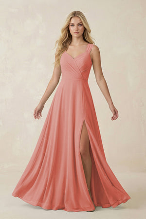 Sweetheart A - Line Chiffon Long Bridesmaid Dress in Mulberry - SHE IS ME Bridesmaid Dresses