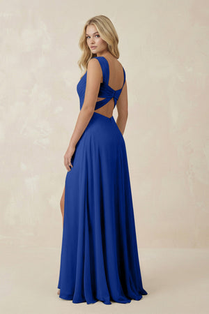 Sweetheart A - Line Chiffon Long Bridesmaid Dress in Royal Blue - SHE IS ME Bridesmaid Dresses
