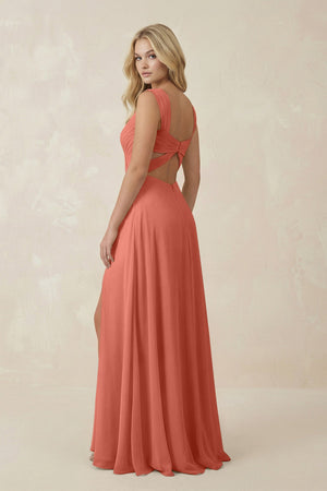 Sweetheart A - Line Chiffon Long Bridesmaid Dress in Wild Rose - SHE IS ME Bridesmaid Dresses