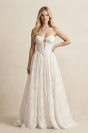 Sweetheart A - Line Lace Appliqued Wedding Dress in Ivory - SHE IS ME Wedding Dresses