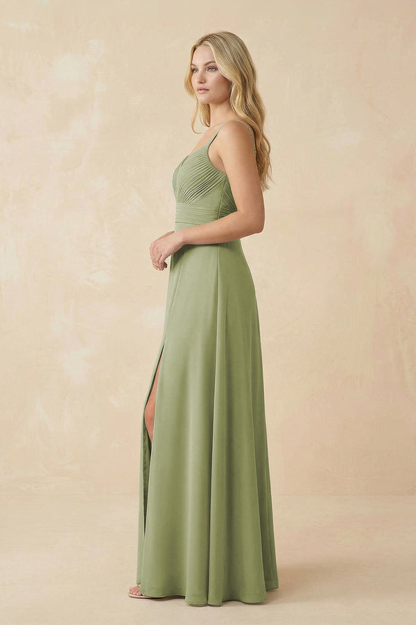 Sweetheart A - Line Pleated Chiffon Bridesmaid Dress - SHE IS ME Bridesmaid Dresses