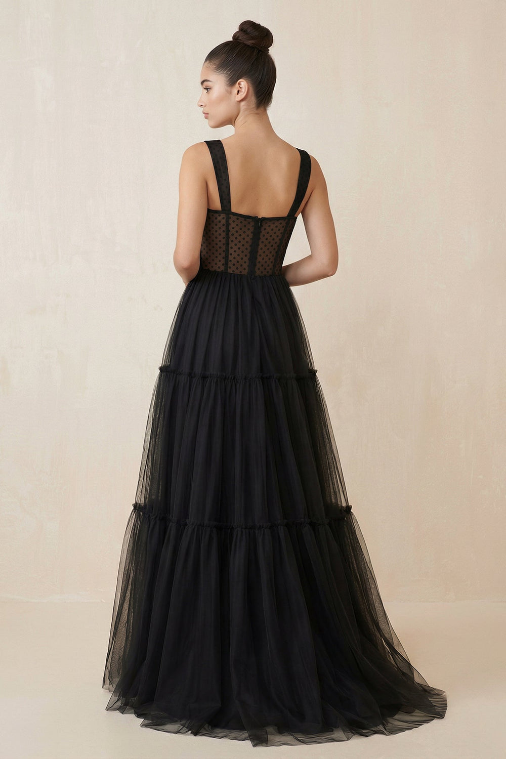 Sweetheart A - Line Tulle Corset Wedding Dress in Black - SHE IS ME Wedding Dresses