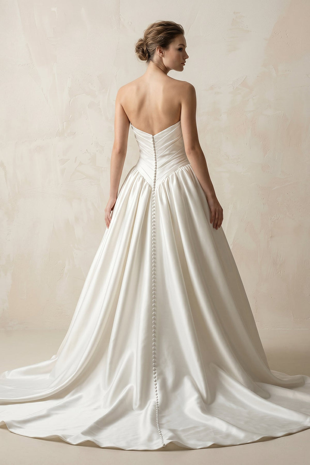 Sweetheart Ball - Gown Satin Ruched Wedding Dress in White - SHE IS ME Wedding Dresses