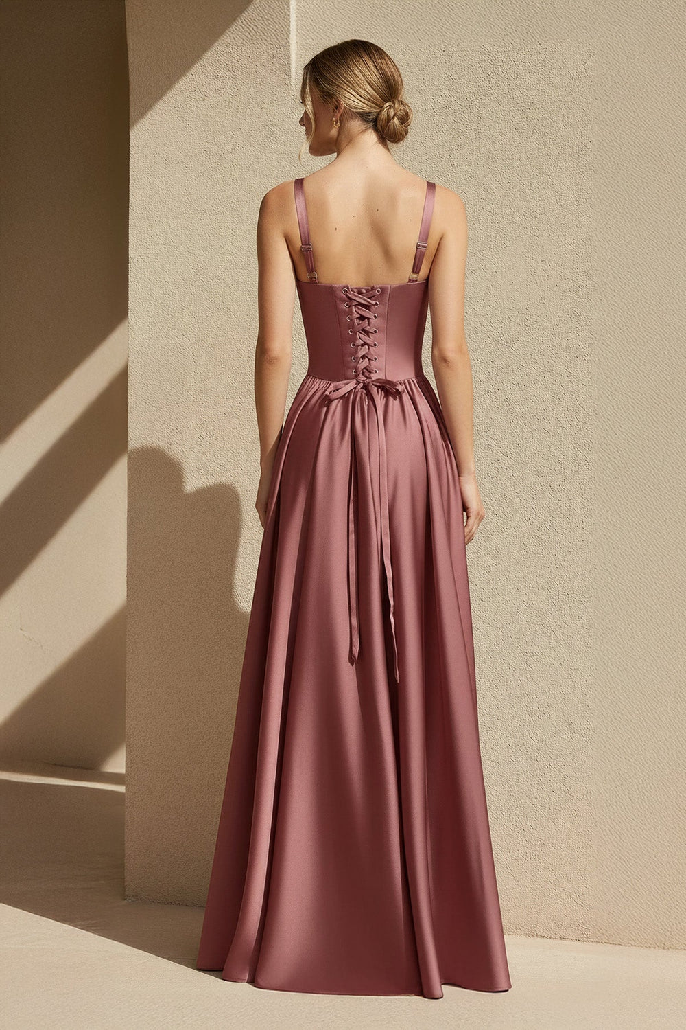 Sweetheart Corset A - Line Gown in Mulberry - SHE IS ME