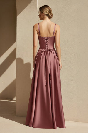 Sweetheart Corset A - Line Gown in Mulberry - SHE IS ME